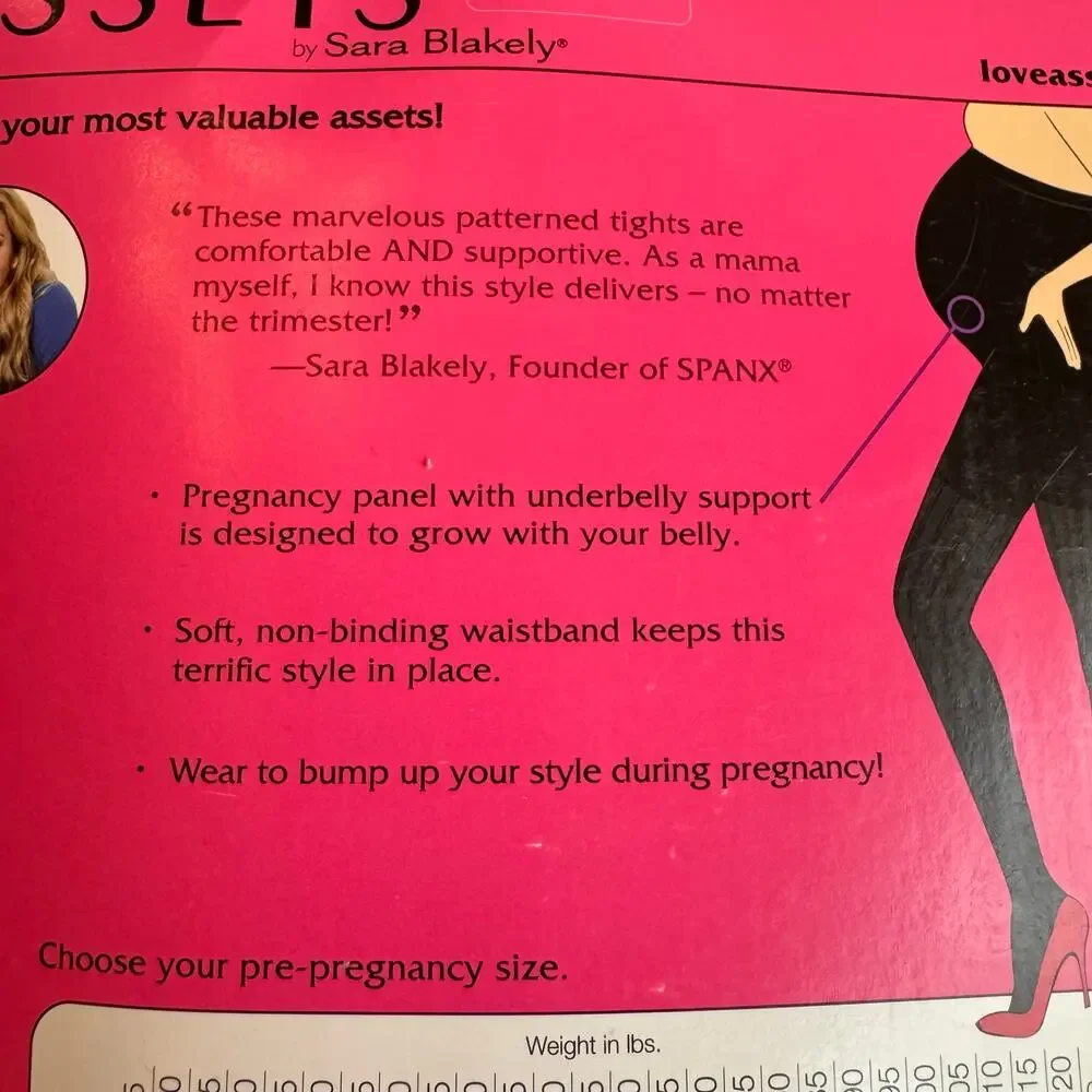 SPANX Marvelous Mama Maternity Tights Size 4 Black Opaque Stripes Shaping NEW